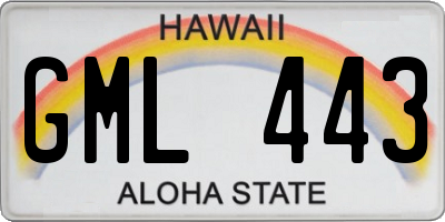 HI license plate GML443