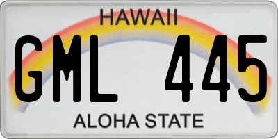 HI license plate GML445