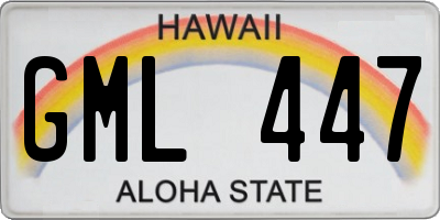HI license plate GML447