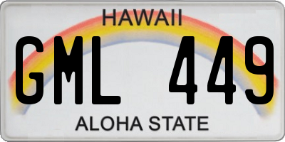 HI license plate GML449