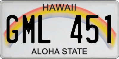 HI license plate GML451