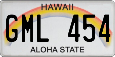 HI license plate GML454