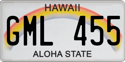 HI license plate GML455