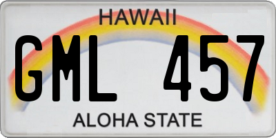 HI license plate GML457
