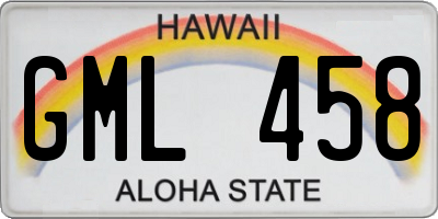 HI license plate GML458