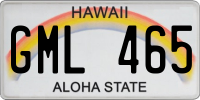 HI license plate GML465