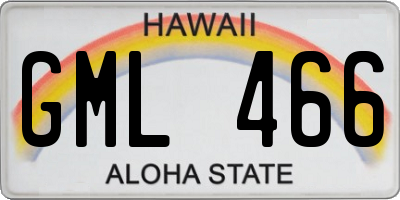 HI license plate GML466