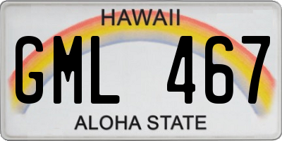 HI license plate GML467