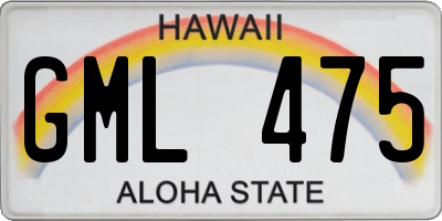 HI license plate GML475
