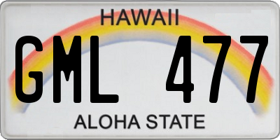 HI license plate GML477