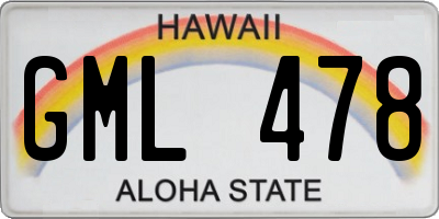 HI license plate GML478