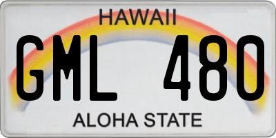 HI license plate GML480