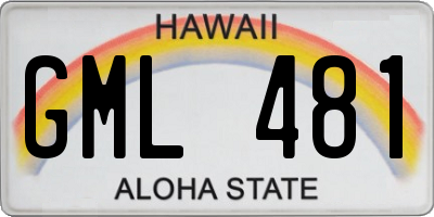 HI license plate GML481