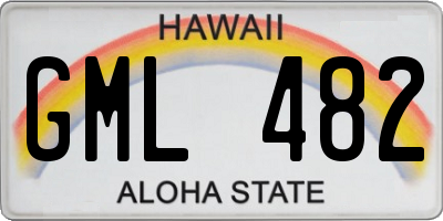 HI license plate GML482