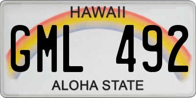 HI license plate GML492