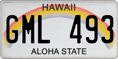 HI license plate GML493