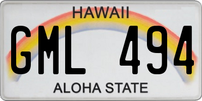 HI license plate GML494