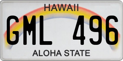 HI license plate GML496