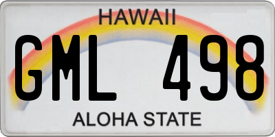 HI license plate GML498
