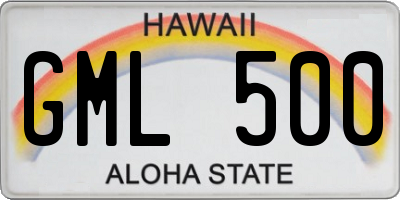 HI license plate GML500