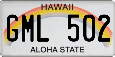 HI license plate GML502