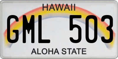HI license plate GML503