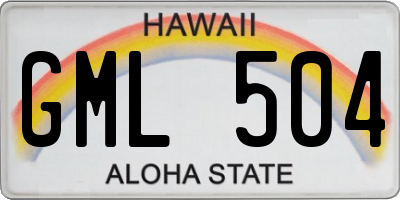 HI license plate GML504