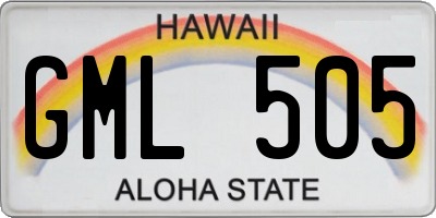HI license plate GML505