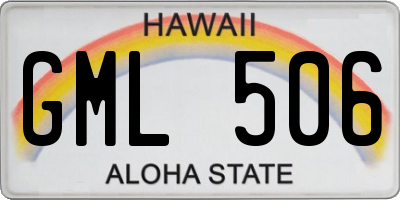 HI license plate GML506