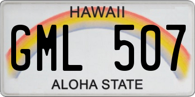 HI license plate GML507