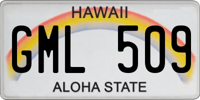 HI license plate GML509