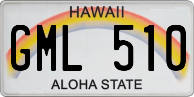 HI license plate GML510