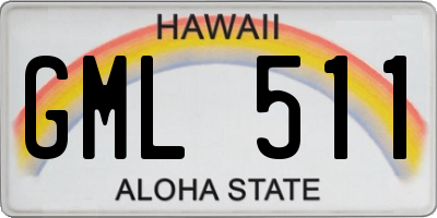 HI license plate GML511
