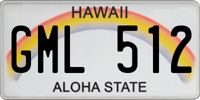 HI license plate GML512