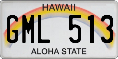 HI license plate GML513