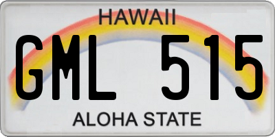 HI license plate GML515