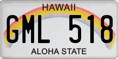 HI license plate GML518