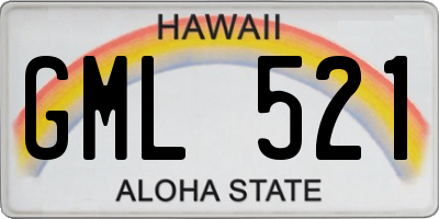 HI license plate GML521