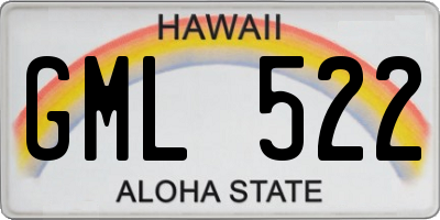 HI license plate GML522