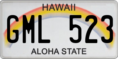 HI license plate GML523