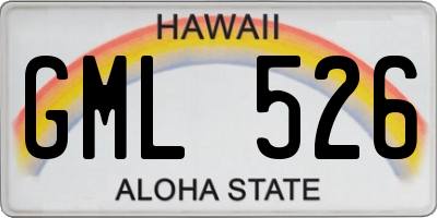 HI license plate GML526