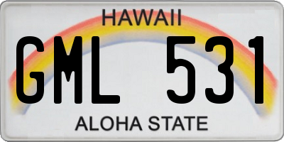 HI license plate GML531