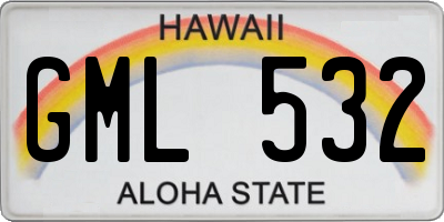 HI license plate GML532