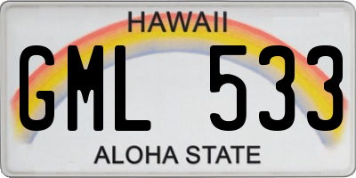 HI license plate GML533