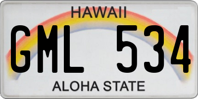 HI license plate GML534