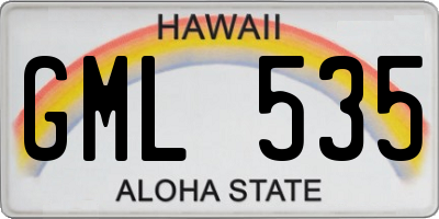 HI license plate GML535