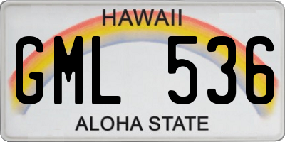 HI license plate GML536