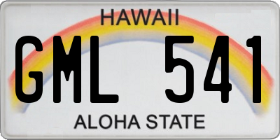 HI license plate GML541