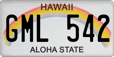 HI license plate GML542