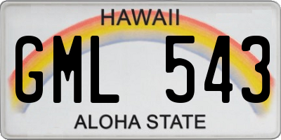HI license plate GML543